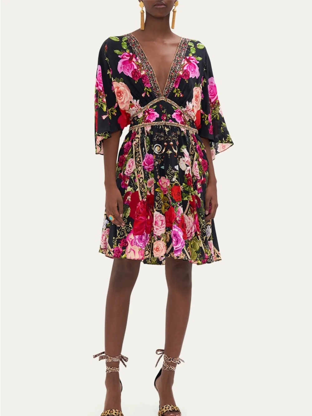 CAMILLA Reservation for Love A-Line Ruffle Sleeve Dress S NWT